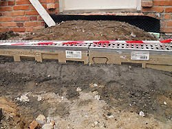 Einbau einer Aco-Drain-Rinne