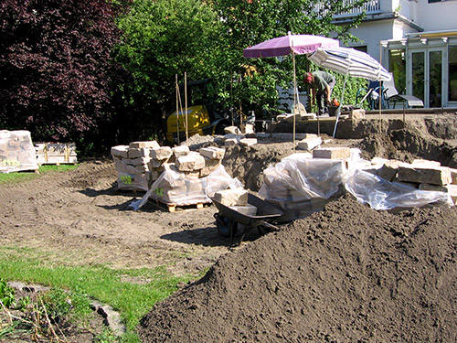 Bau Trockenmauer