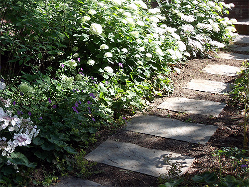 Natursteinplatten als Trittsteine